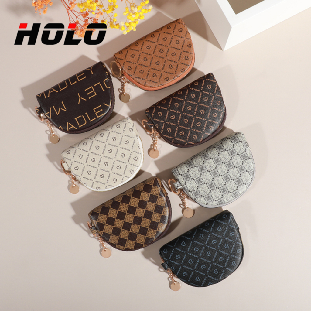 สไตล์ใหม่ PU การพิมพ์ กระเป๋าสตางค์ผู้หญิง แฟชั่น อเนกประสงค์ Zero กระเป๋าตัง รูปร่างเปลือกหอย