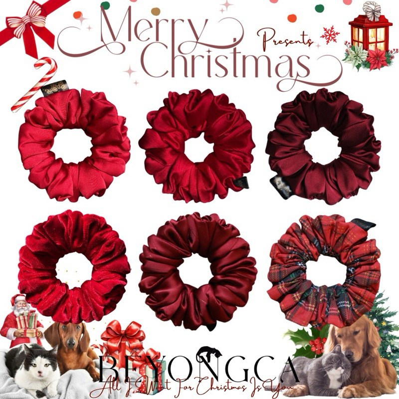 Beyongca Merry Christmas รวมรุ่นสำหรับเทศกาลคริสต์มาส ยางมัดผม โบว์ผูกผม ที่คาดผม ของขวัญ Gift