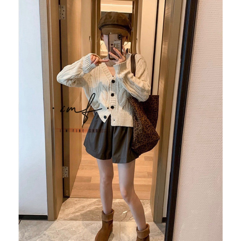iamfine.shop N021167 เสื้อคลุม Cardigan คอวี