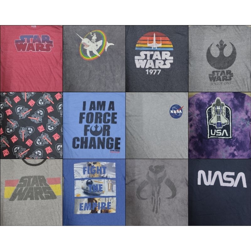 เสื้อ วินเทจ Starwars และ NASA เสื้อยืดเกี่ยวกับNASA & STAR WARS