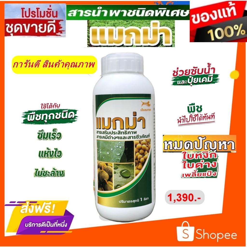 แมกม่า(MAXMA)1ขวดบรรจุ1ลิตรสารจับใบช่วยการดูดซึมเร็วให้กับปุ๋ยภายใน1-3วินาทีใช้ได้กับพืชทุกชนิดพืชนำไปใช้ได้ทันที