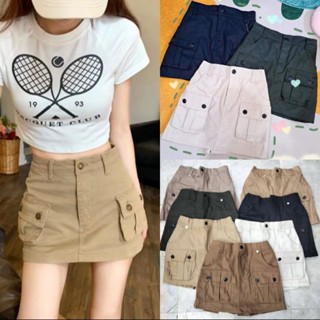 กางเกงกระโปรงคาร์โก้  🏷 ทรงสวยเข้ารูป เนื้อผ้าคอตตอลกระดุมหน…