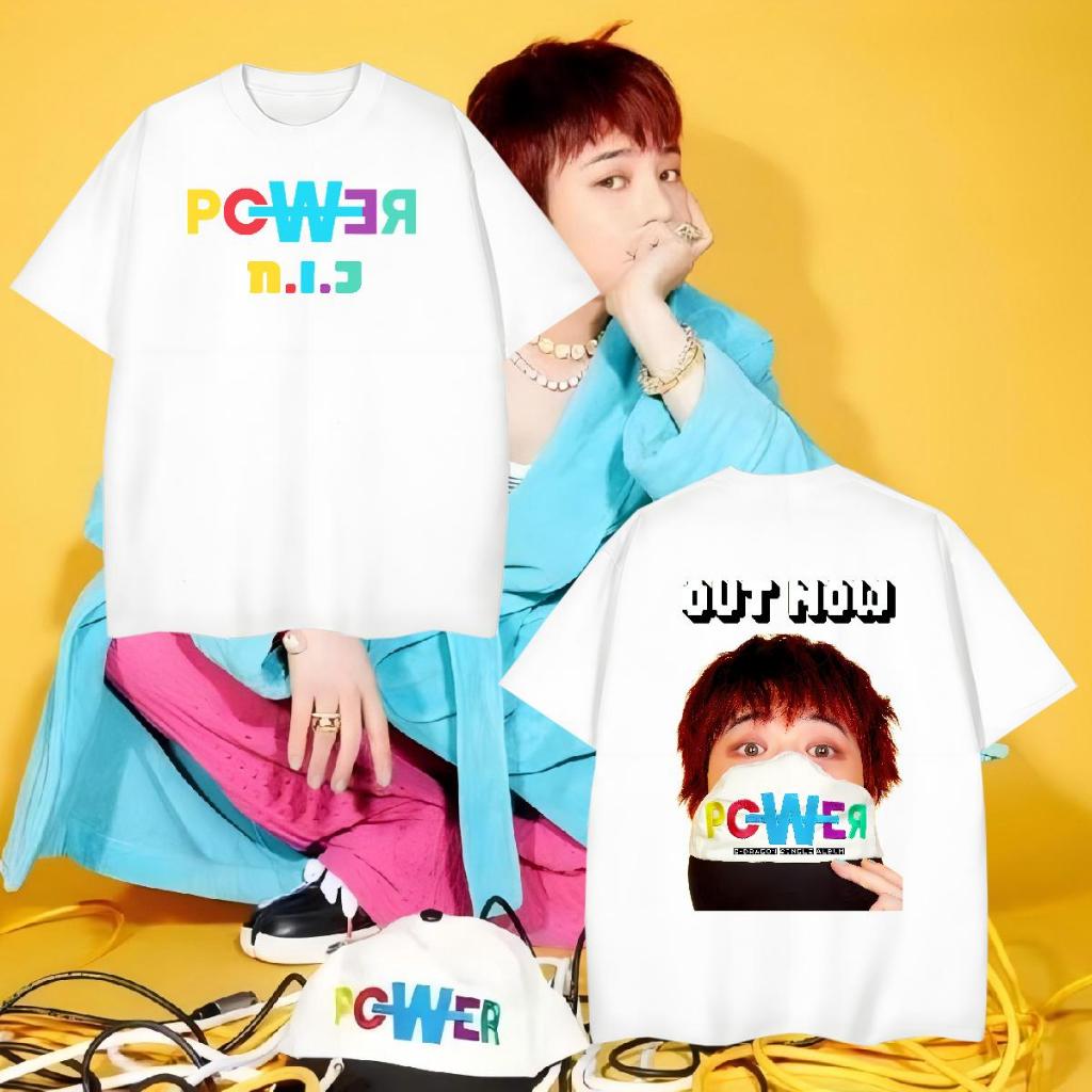 G Dragon POWER เสื้อยืดพิมพ์ตัวอักษร สไตล์สบาย เสื้อยืด oversize COD