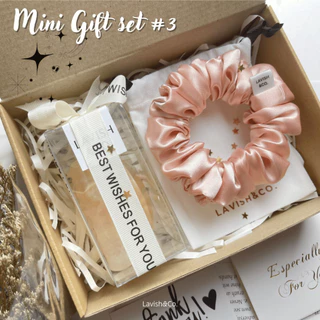 [พร้อมส่ง] MINI Gift set #3 กิ๊ฟหนีบผม เปลี่ยนสี 8 CM +Scrunchies 11*11 CM ฟรีติดชื่อ+การ์ด+ถุงผ้า+กล่องครบเซต