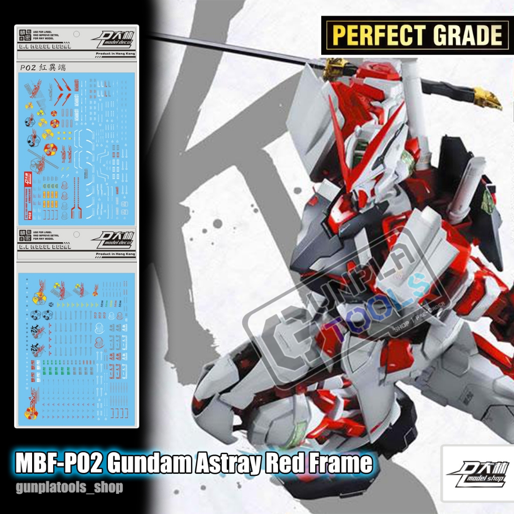 [ D.L Model ] Water decal P02 ดีคอลน้ำสำหรับ MBF-P02 Gundam Astray Red Frame (PG)