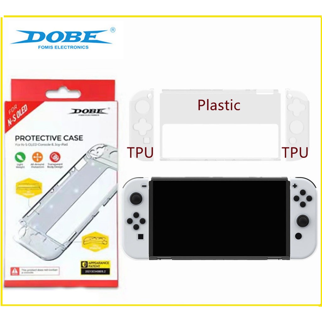 เคสใสNintendo switch OLED ตรงจอย แบบเคสtpu แบบยางนิ่ม บางและเคสกลางเป็นกรอบใส dobeแท้