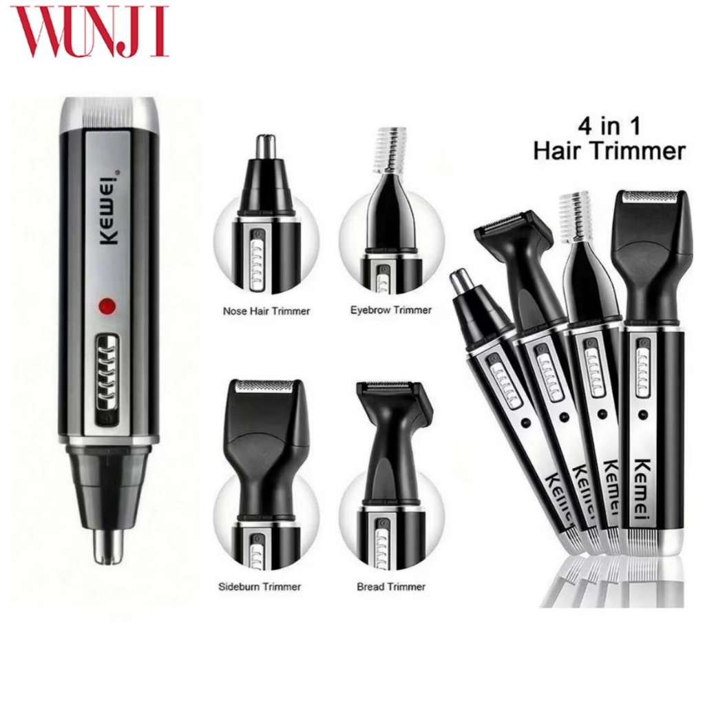 (พร้อมส่ง) KEMEI KM-6630 ชุดเครื 4 in 1 ที่โกนไฟฟ้า สำหรับหู จมูก ผม ที่กันจอนผม แบบชาร์จ ที่โกนหนวก