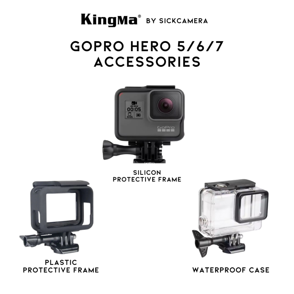 Kingma protective frame GoPro Hero 7/6/5 เคสกันน้ำ เคสพลาสติกกันกระแทก เคสซิลิโคน ฝาปิดแบต
