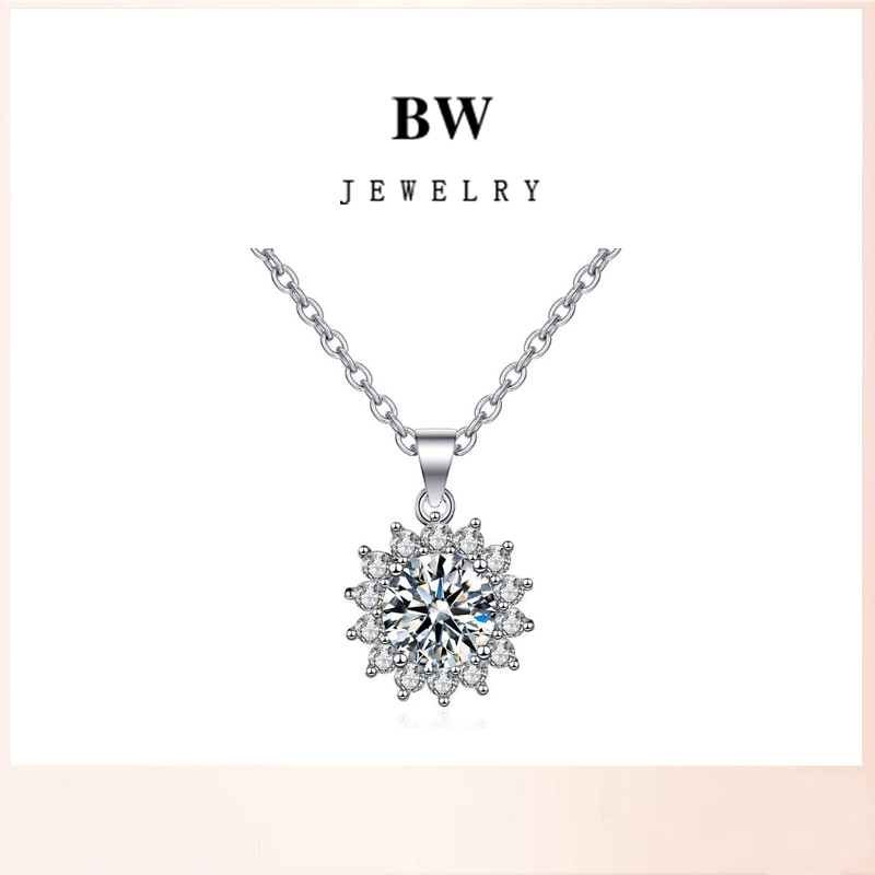 Jewelry สร้อยคอแฟชั่น สร้อยคอเพชร สร้อยคอจี้นำโชค สร้อยคอทองคำขาว BWX009 ของขวัญ