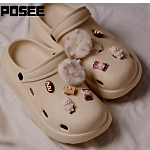 POSEE แฟชั่นกันลื่นหนารองเท้าแตะพื้นรองเท้านุ่มเหมาะสำหรับฤดูร้อนผู้ชายสุภาพสตรีบ้านรองเท้าแตะและสวม