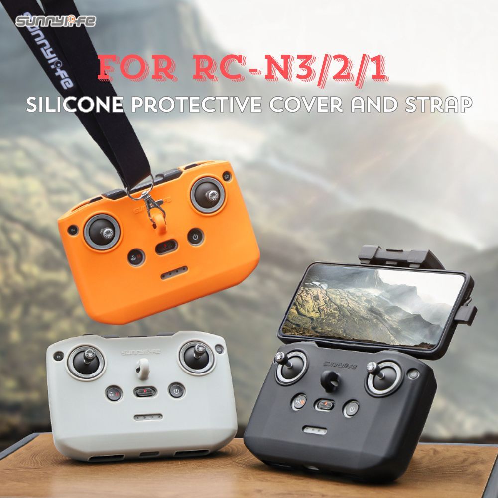 Sunnylife for DJI RC-N 3 2 1 Controller Protective Cover Silicone Case with Neck Strap Hands Free