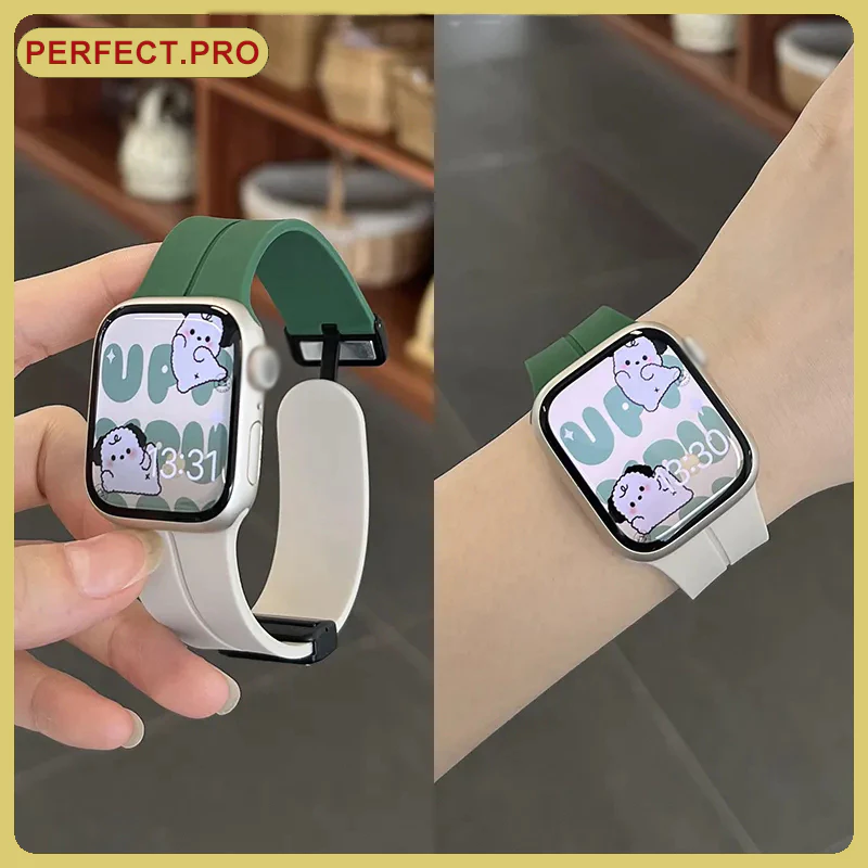 สมาร์ทวอท์ชสายแม่เหล็ก 11 10 9 8 7se 6 5 3 2 1 2 สีซิลิโคนแบบพับได้ 49 มม.46 มม.45 มม.44 มม.42 มม.41 มม.40 มม.38 มม.