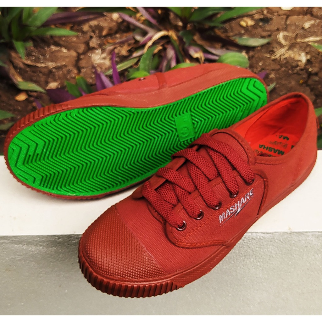 Mashare รองเท้านักเรียน รองเท้าผ้าใบนักเรียนรุ่น M205 สีน้ำตาล ถูกสุดในช้อปปี้ ส่งของทุกวัน