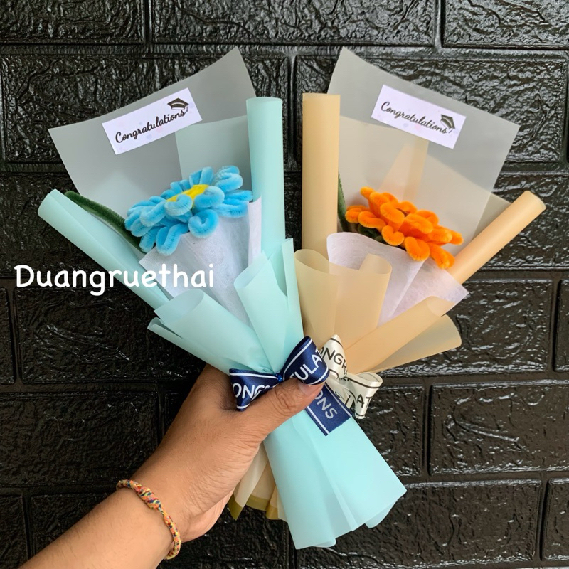 #ช่อดอกไม้ #ช่อดอกไม้รับปริญญา #ของขวัญแจกเพื่อน #ดอกไม้ราคาถูก #ดอกทานตะวัน #กำมะหยี่ #ปัจฉิม