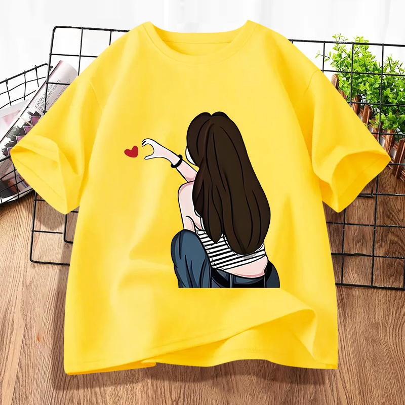 D993เสื้อยืดแขนสั้น ผ้านุ่มยืดได้ใส่สบายฯ ลายแฟชั่นสวยน่ารักใส่ได้ทั้งชายและหญิง