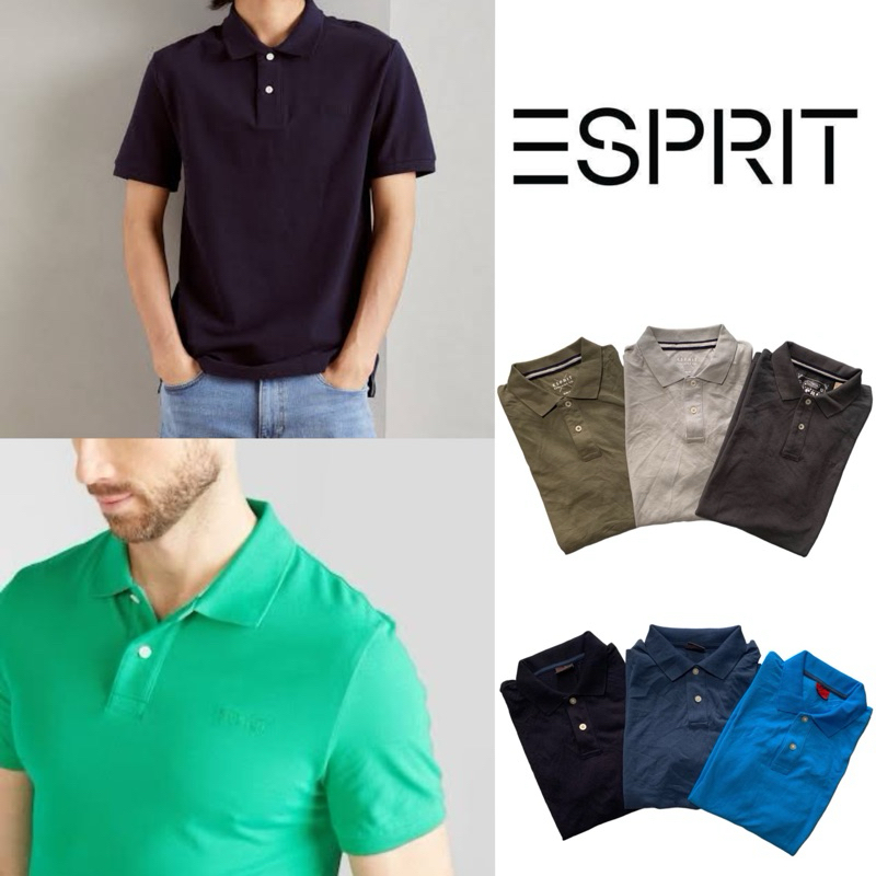 Esprit ไซส์ XS-2XL ของแท้มือหนึ่ง ล้างสต๊อก เสื้อโปโล คอปกชาย แขนสั้น