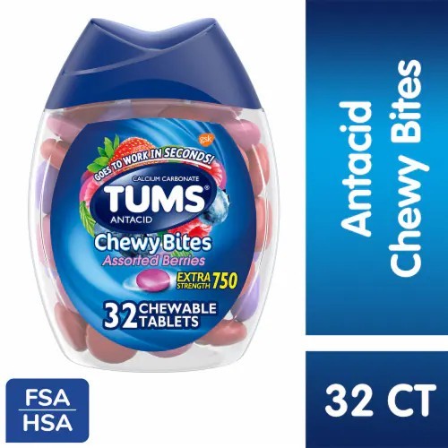TUMS Chewy Bites Assorted Berries Chewable Antacid Tablets เม็ดเคี้ยว