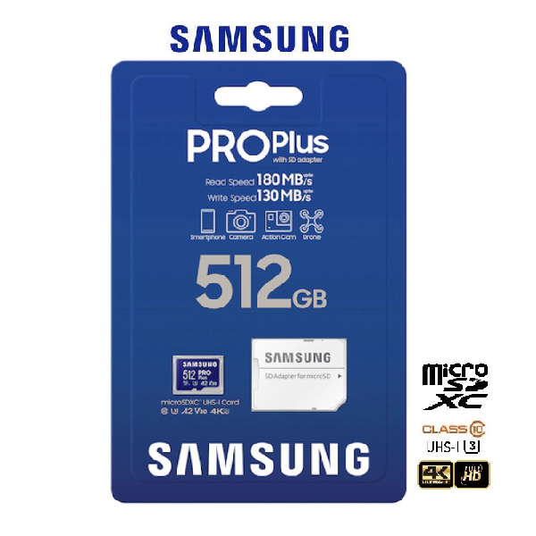 Samsung 512GB PRO Plus Micro SDXC With Adapter