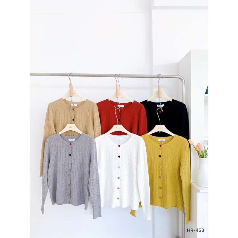 คาร์ดิแกน เสื้อกันหนาว เสื้อไหมพรม กระดุมผ่าหน้า พร้อมส่ง ป้าย Ounie