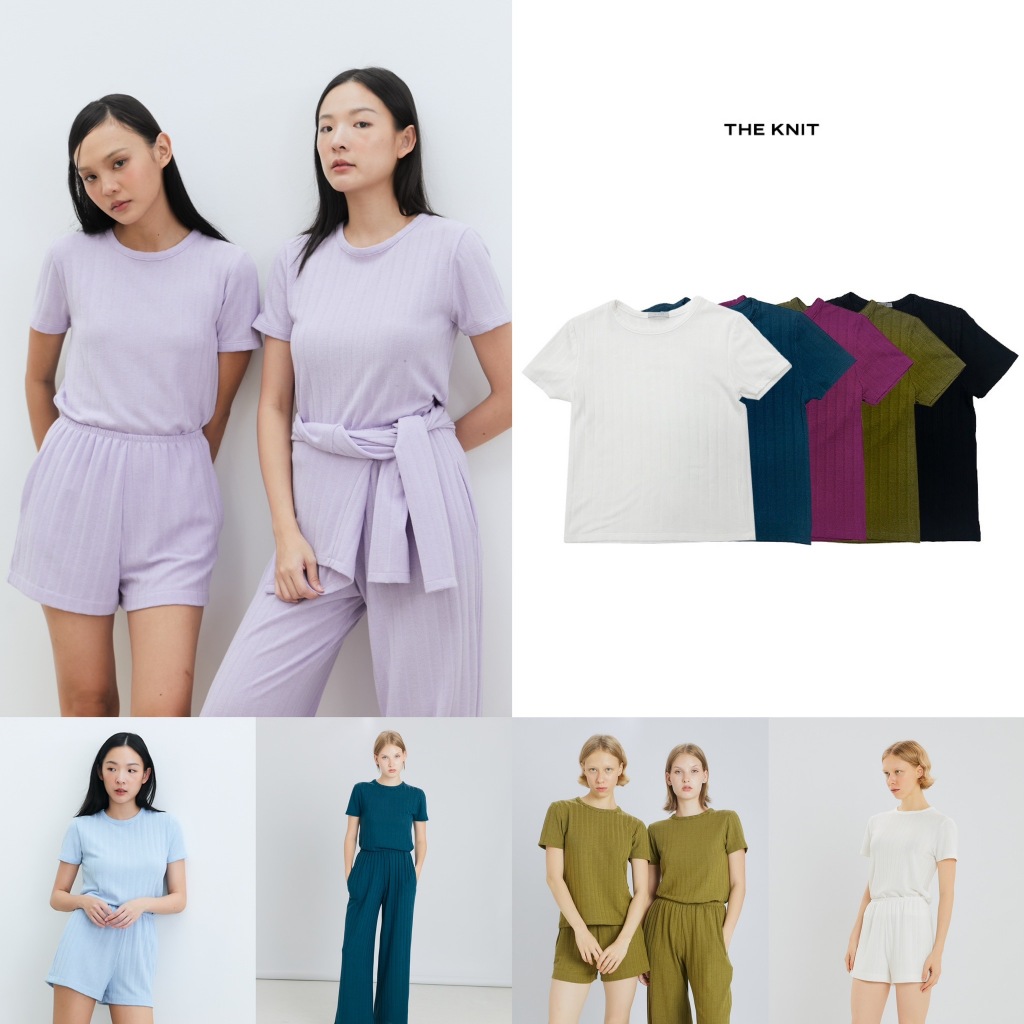 picht – Craft tee เสื้อยืดไหมพรม แขนสั้นคอกลม(The Knit Collection)