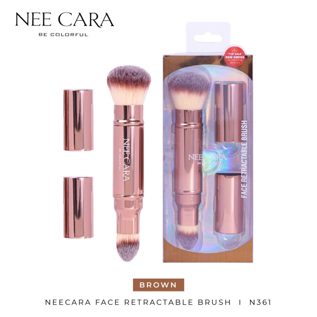 NEECARA FACE RETRACTABLE BRUSH I N361 แปรงแต่งหน้า มี 2 หัว พร้อมที่เก็บ ราคา ถูกที่สุด ดีลบีเคเค แกลเลอรีภาพที่ 6
