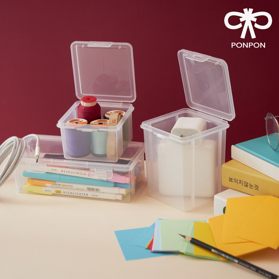 PONPON กล่องพลาสติกอเนกประสงค์ มีฝาปิด แน่น ทนทาน พกพาได้ มีหลายไซส์