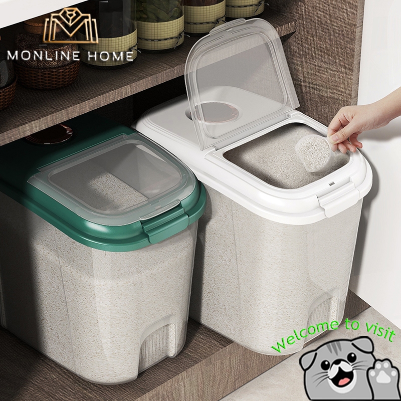 บาท กล่องใส่ข้าวสาร ขนาด10kg กล่องเก็บข้าวสาร ถังใส่ข้าวสาร ถังเก็บข้าวสาร กล่องเก็บอาหารแห้ง ที่เก็บอาหาร(MT)