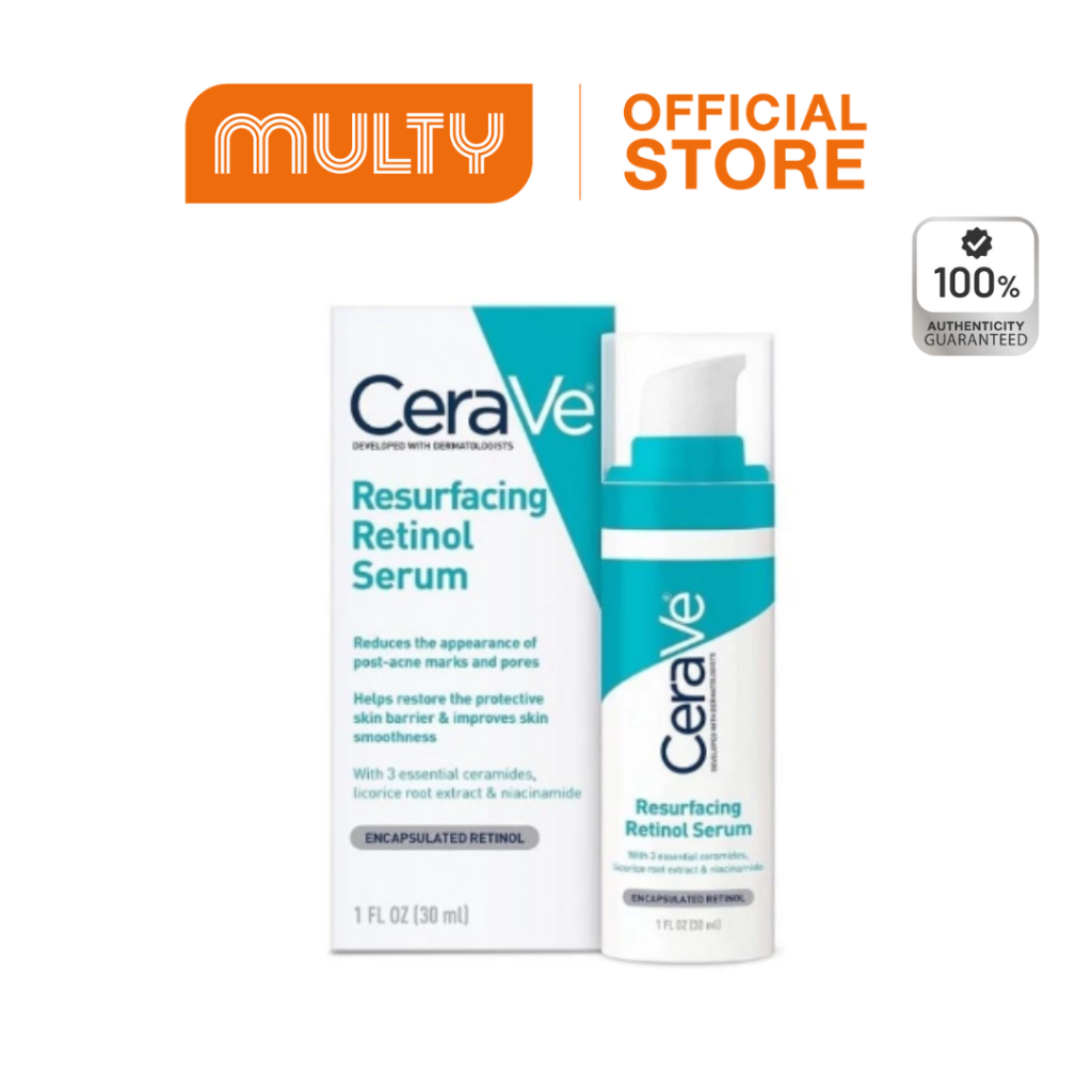 Cerave Resurfacing Retinol Serum 30ml ( 1 Oz. )  เซรั่ม บำรุงผิวหน้า เซรั่มเรตินอล