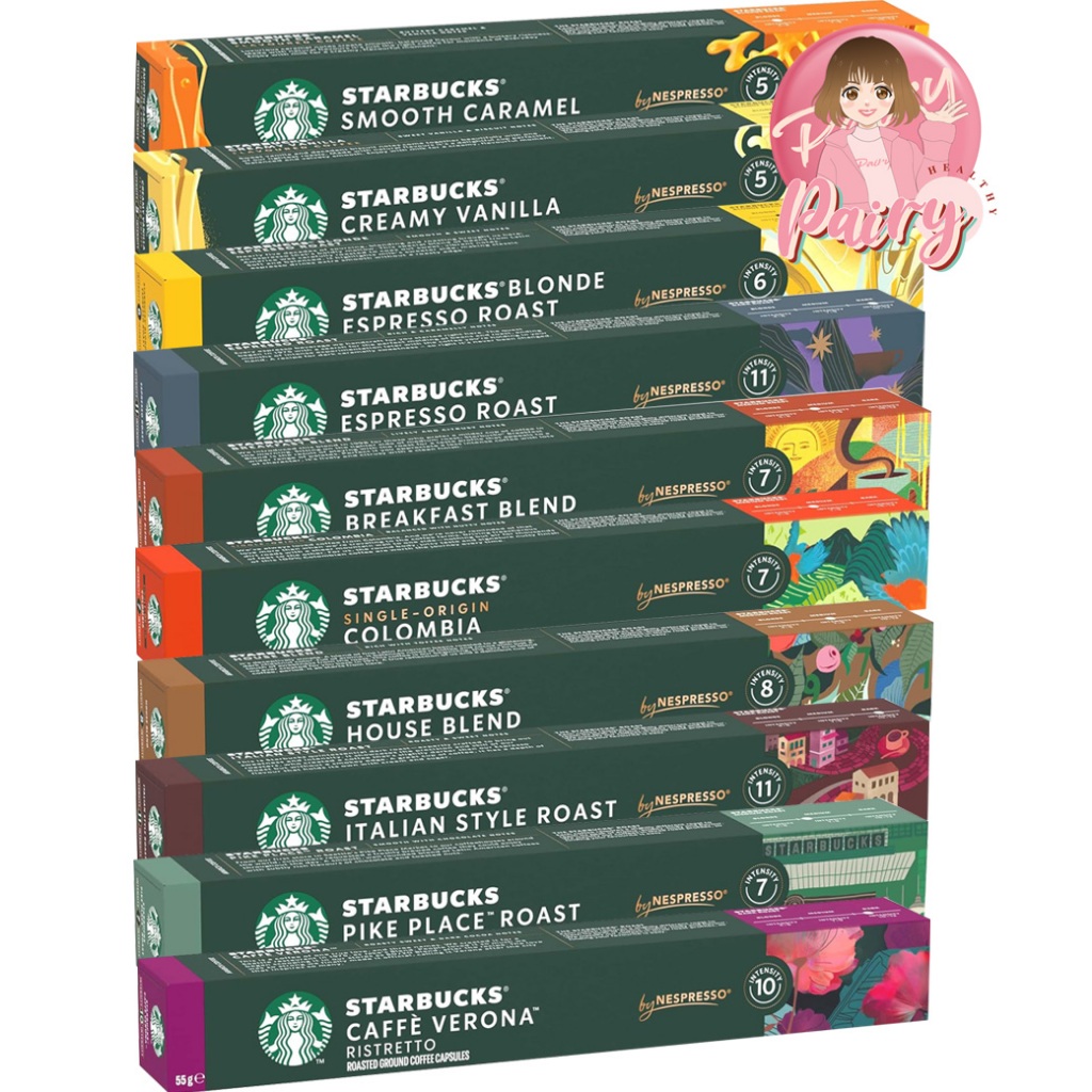 พร้อมส่ง**Starbucks Capsule แคปซูลกาแฟสตาร์บัค For Nespresso Machine (บรรจุกล่องละ 10 แคปซูล)