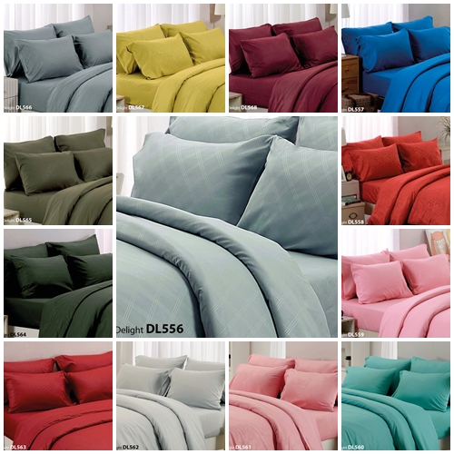 ผ้าปูที่นอน TULIP Delight ทิวลิป ดีไลท์ ขนาด 3.5 5 6 ฟุต สีพื้นอัดลาย DL556 DL557 DL558 DL559 DL560 