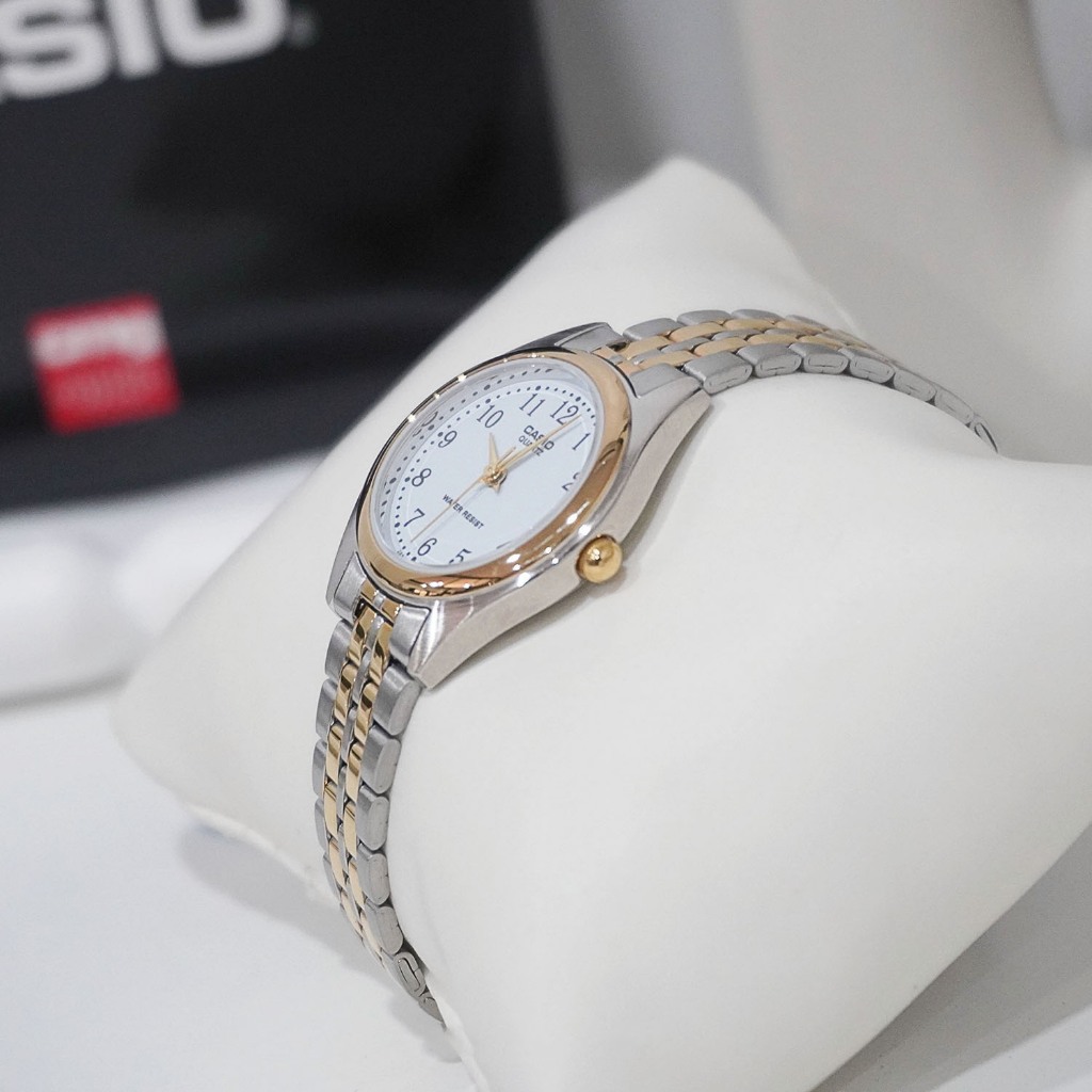 Casio Standard นาฬิกาข้อมือผู้หญิง สายสแตนเลส รุ่น LTP-1129,LTP-1129G,LTP-1129G-7B,LTP-1129G-7BRDF - สีเงินสลับสีทอง