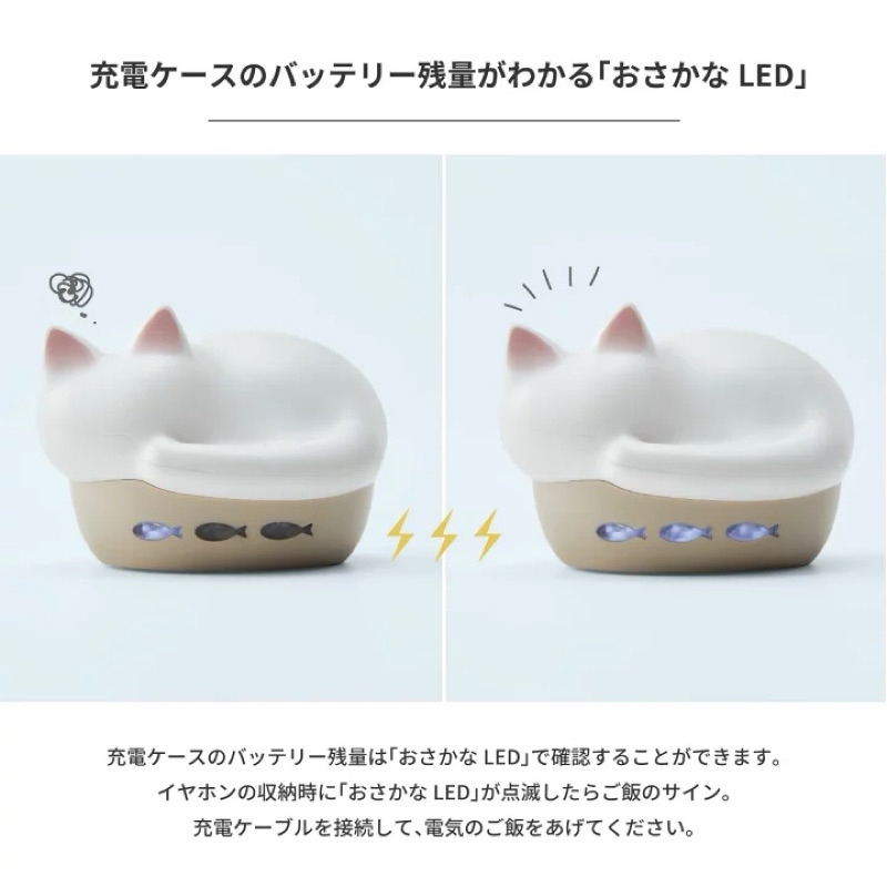 (ส่งตรงจากญี่ปุ่น) NEKO true wireless earphones หูฟัง bluetooth ดีไซน์แมวเหมียวกันน้ำ พร้อมโหมด ASMR