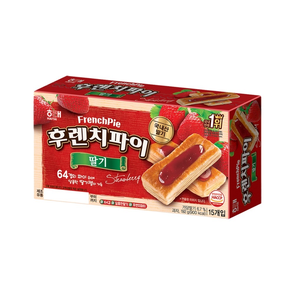[ของแท้] 후렌치파이딸기 HAITAI French Pie Strawberry (พายกรอบราดแยมสตรอเบอร์รี่) 192g