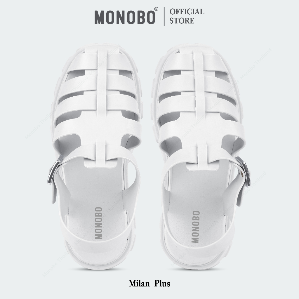 MONOBO รุ่น Milan Plus รองเท้ารัดข้อรองเท้าแฟชั่นส้นสูง ปรับแบบเข็มขัดใหม่ ของแท้100%