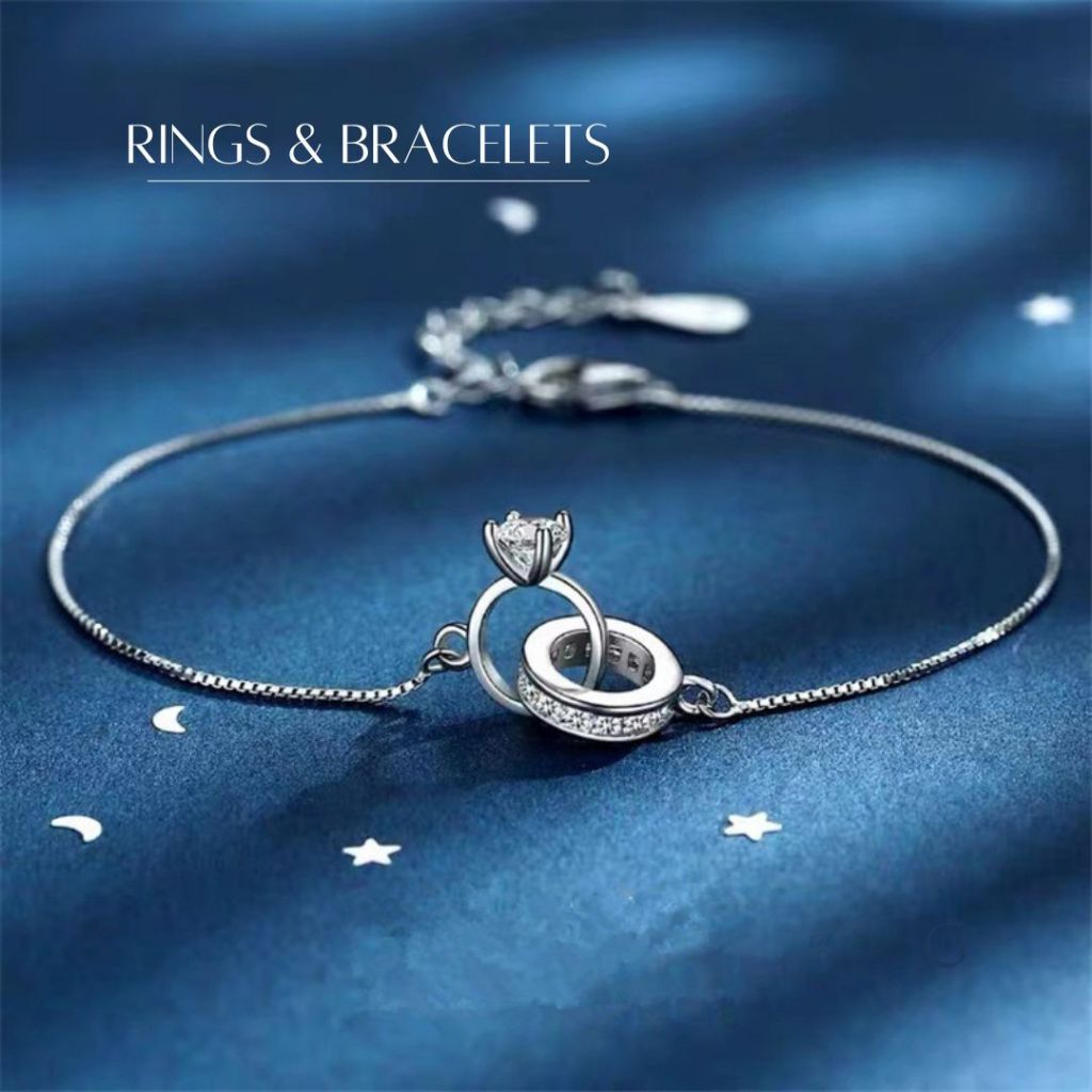 GLAMOR กําไลเงิน Rings&Bracelets กําไลเพชร ข้อมือเงิน กําไลข้อมือผู้หญิง กําไลเงินแท้