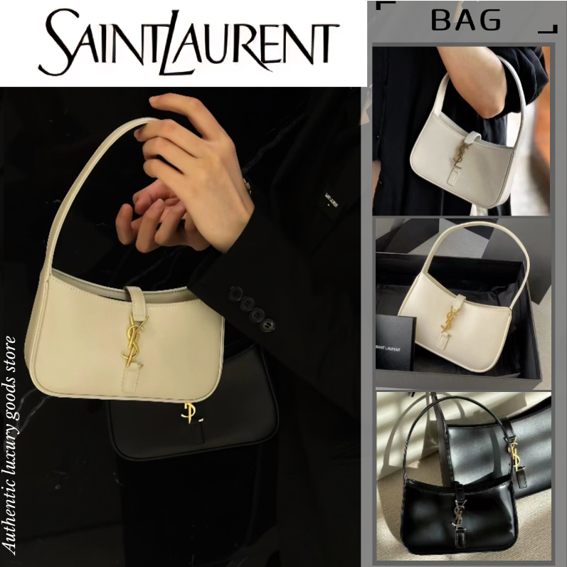 Saint Laurent /YSL/LE 5 À 7 mini HOBO bag in smooth leather/Underarm Bag/Handbag/กระเป๋าใต้วงแขน/กระ