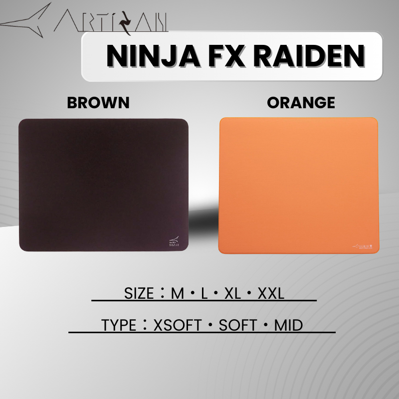 ARTISAN NINJA FX Raiden Mousepad แผ่นรองเมาส์เกมมิ่ง ( M / L / XL / XXL ) ( XSOFT / SOFT / MID )