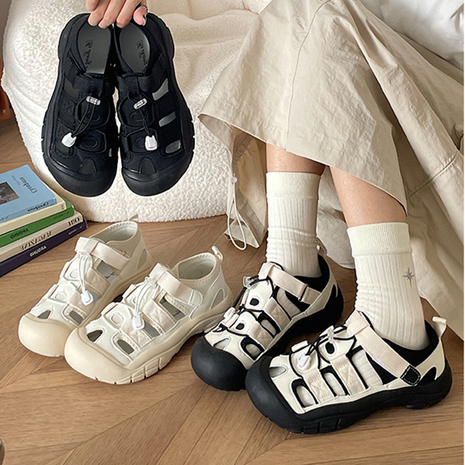 [จัดส่งในประเทศไทย] แฟชั่นรองเท้ากีฬาสบาย ๆ ระบายอากาศฤดูใบไม้ร่วงใหม่ Velcro ร้อยสวมใส่รองเท้ากีฬาพื้นหนา