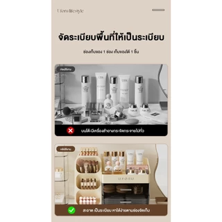 Isidoro กล่องเก็บเครื่องสำอาง กันฝุ่น โต๊ะเครื่องแป้ง ความจุขนาดใหญ่ ลิปสติก ผลิตภัณฑ์ดูแลผิว อเนกประสงค์ ชั้นวางของ