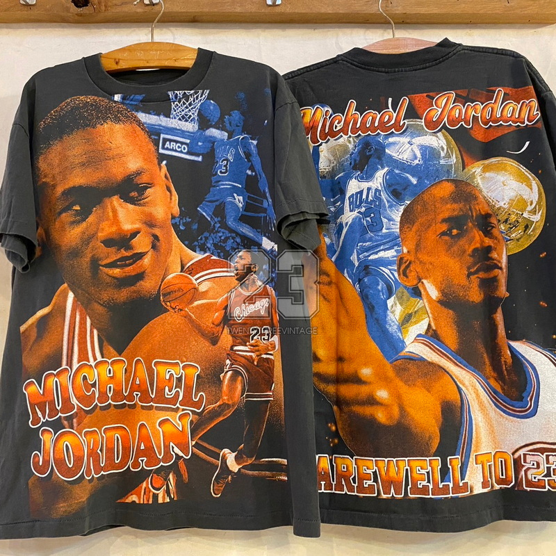 [ 23 ] MICHAEL JORDAN 23 BASKETBALL BOOTLEG เสื้อลายนักบาส เสื้อวินเทจ vintage shirt