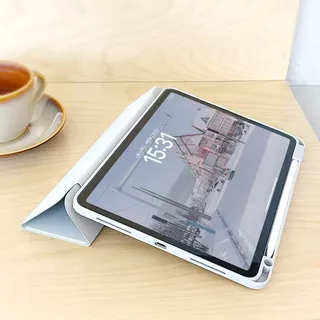 เคสไอแพด Air6-7 11"&13"/ Pro11 11"&13" /gen10 Air4/air5/ รุ่นใหม่! หลังใส พับ Y กันงอ!พร้อมช่องใส่ปากกา ชาร์จปากกาได้เลย