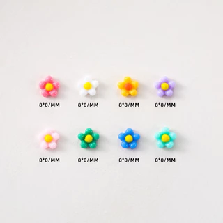 อะไหล่ดอกไม้ไข่ดาว อะไหล่ติดเล็บน่ารัก สีสันสดใส 50ชิ้น/ห่อ สินค้าพร้อมส่ง