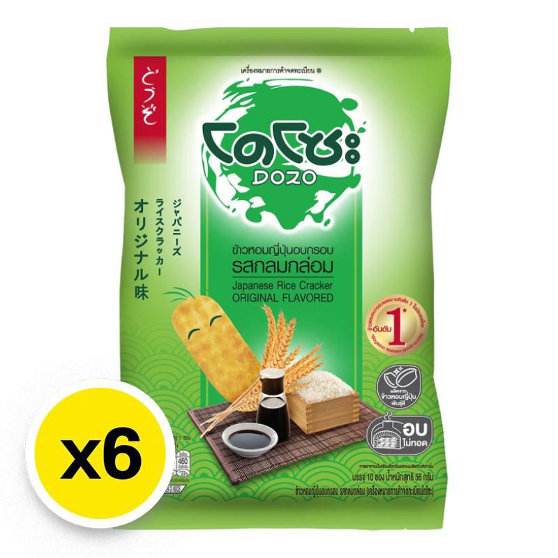 โดโซะ ข้าวหอมญี่ปุ่นอบกรอบ รสกลมกล่อม 56 ก. x 6