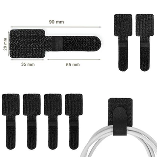 [กทมจัดส่ง]10/100pcs Reusable Cable Ties Fastening Wire Organizer สายไฟเชือกผู ้ถือกาวในตัวปรับสายไฟสายรัดโต ๊ ะการจัดกา