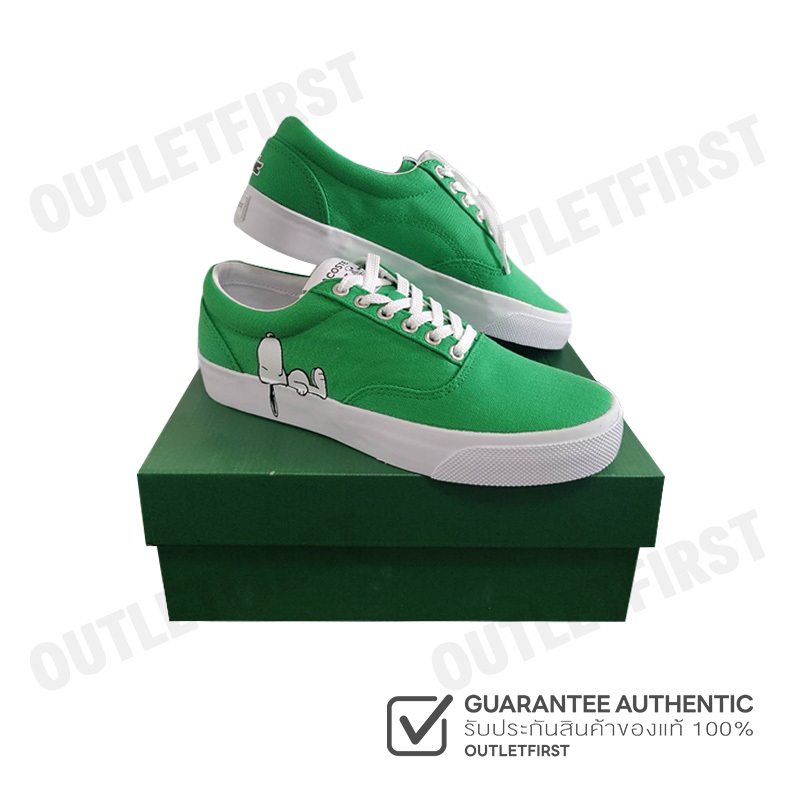 LACOSTE รุ่น  WOMEN'S JUMP SERVE LACE LACOSTE X PEANUTS SNEAKERS CODE: 7-42CFA00271R7 รองเท้าผ้าใบ ร