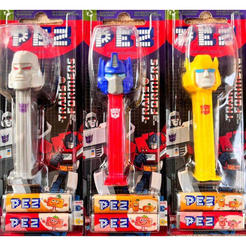 PEZ เพซ ลูกอมรสผลไม้ พร้อมแท่งกาค์ตูนลาย Transformers