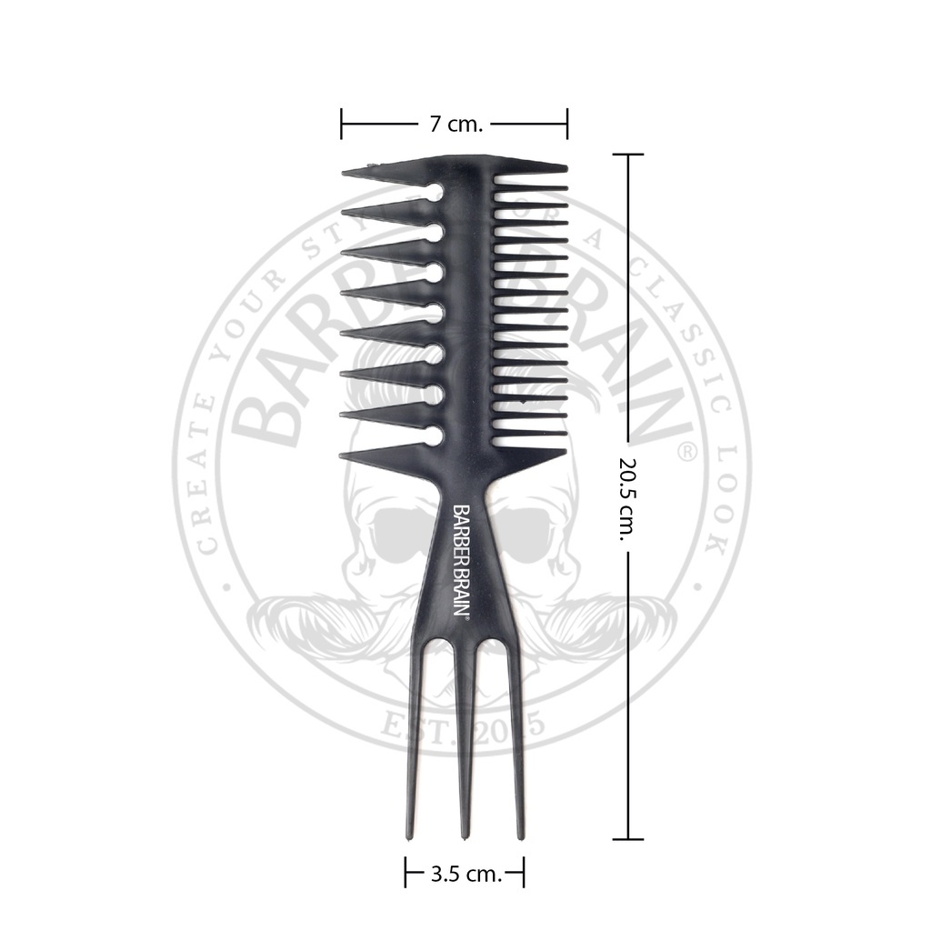 BARBER BRAIN COMB หวีเซ็ตผม 3 ด้าน PKY-2230