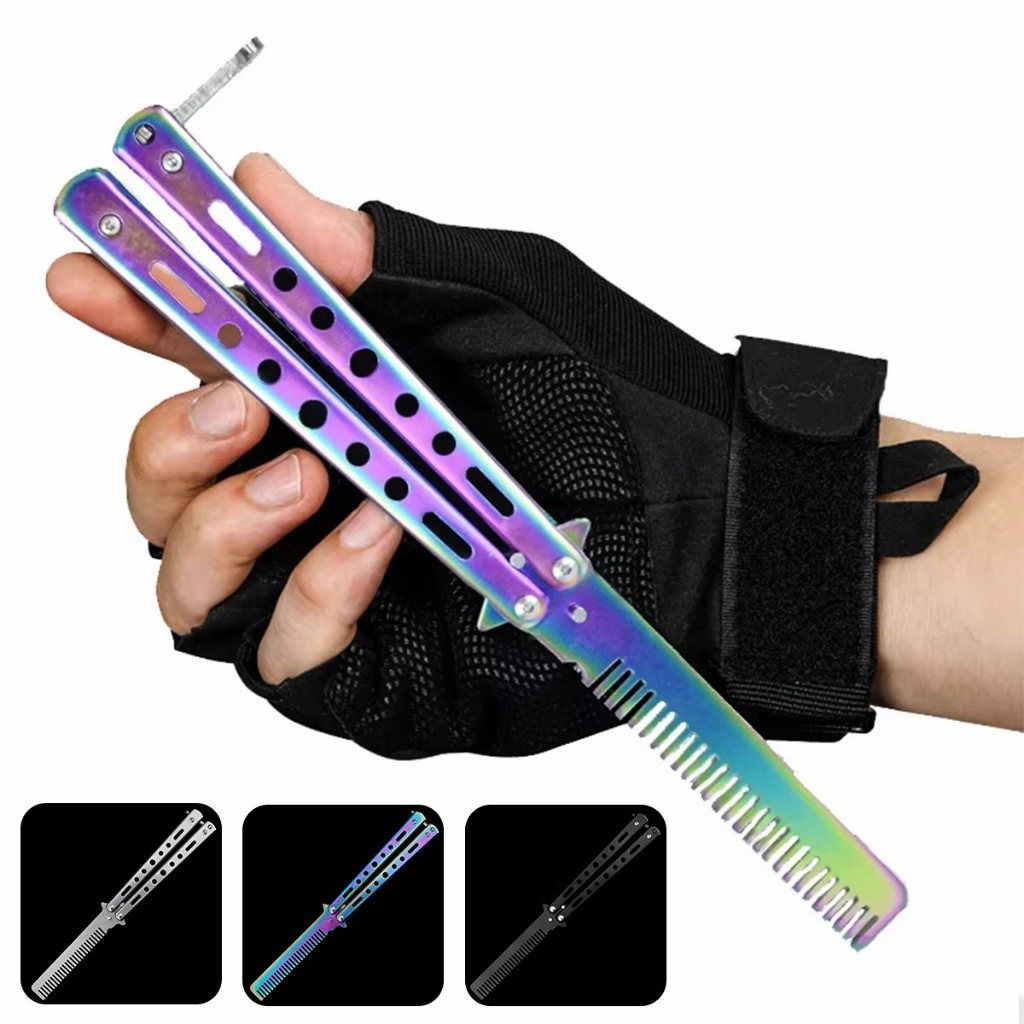 หวีปีกผีเสื้อ หวีพับ สำหรับช่างตัดผม ยาว22ซม.พกพาสะดวก - รูปที่ 4