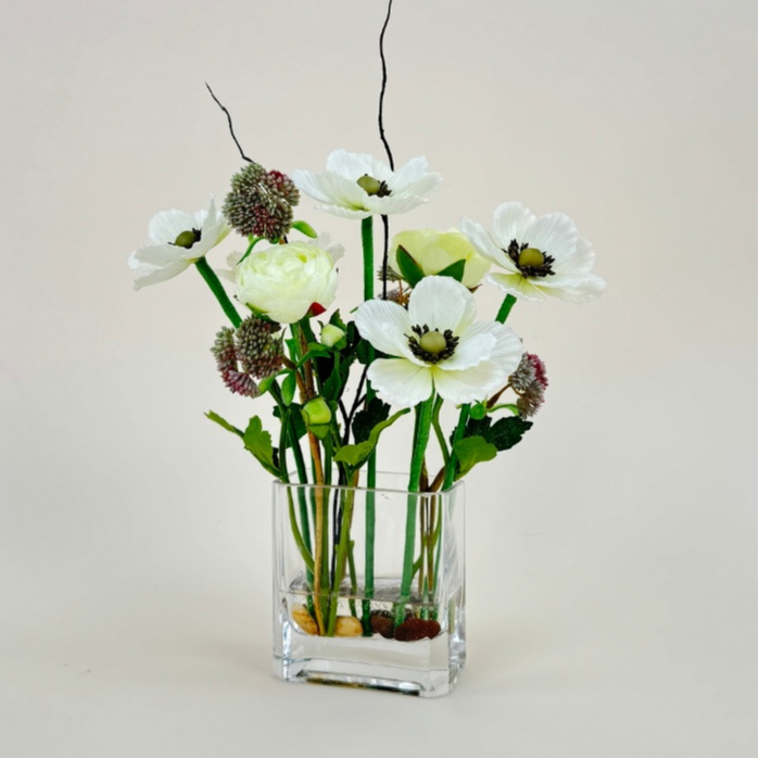 แจกันดอกไม้ปลอม ดอกไม้ปลอมพร้อมแจกัน ดอกไม้ปลอมตกแต่งบ้านขนาดเล็ก