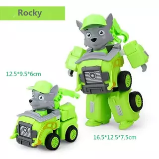 หุ่นยนต์รถทีม paw patrol ของเล่นเสริมการศึกษา สําหรับเด็ก การเปลี่ยนรูป รถของเล่น